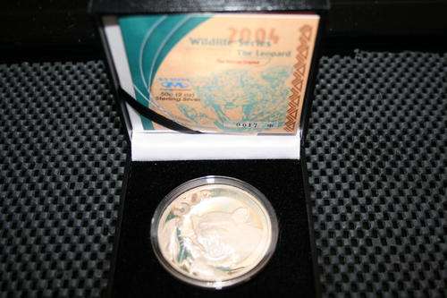 ##### 2004 Silver Wildlife African Leopard Proof 50 cent 2 Ounce #####