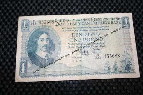 ##### 1958 One Pound Note De Kock #####