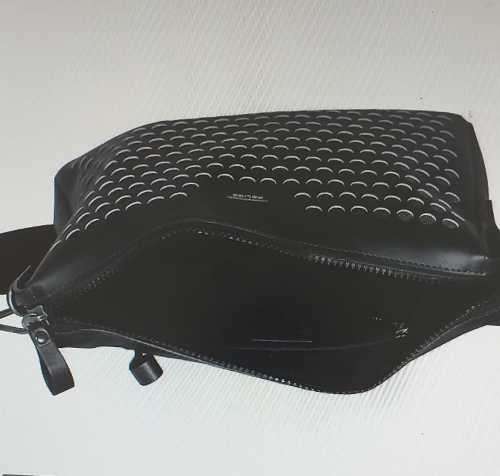 Police Hot Shot Geniune Leather Men's Messenger Bag _ Black