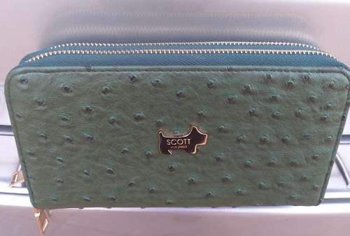 Brat & Scot Green Double Zipper Snake Purse