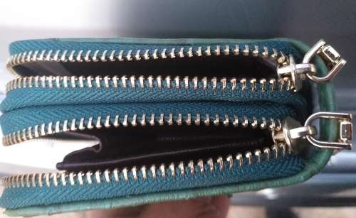 Brat & Scot Green Double Zipper Snake Purse