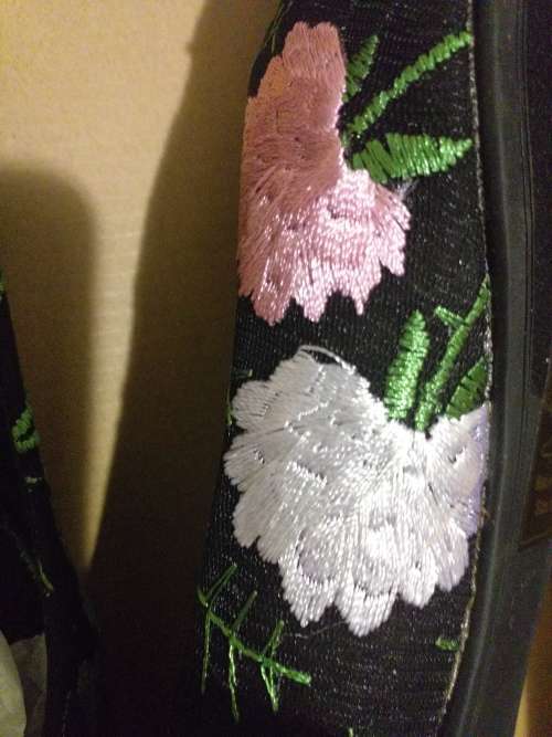 Sole Candy Black Millea Embroidered Flat Pump ( Very Strong Material)