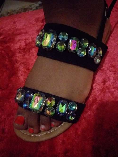 Shoe Republica Jory Pearl Toe Flat Sandals