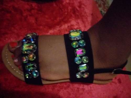 Shoe Republica Jory Pearl Toe Flat Sandals