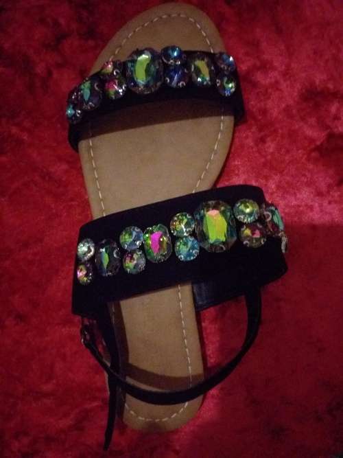 Shoe Republica Jory Pearl Toe Flat Sandals