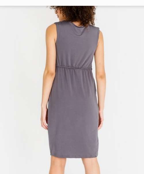 Style Republic Ladies Grey sleeveless Trim Drape Dress