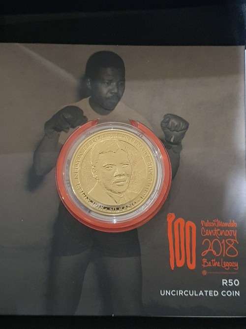 Nelson Mandela Centenary R50 uncirculated coin