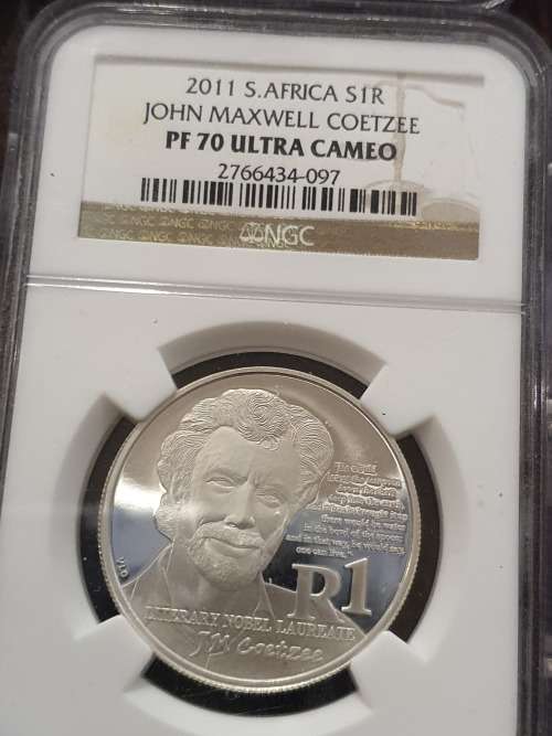 2011 SILVER R1 JOHN MAXWELL COETZEE NGC PF 70 UC