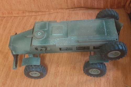 Old metal military vehicle toy