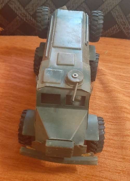 Old metal military vehicle toy