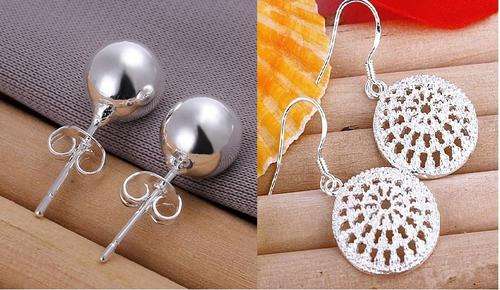 Silver plated earing combo