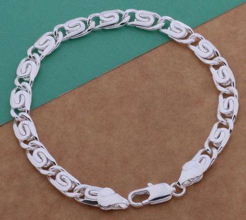 Silver Plated Bangle Bracelet 6mm Chain