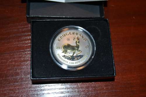 1oz Black Ruthenium and gold plated Krugerrand