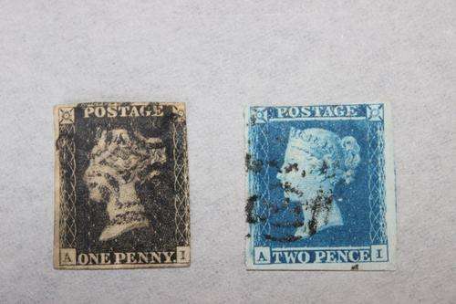 GB QV 1d Intense Black SG1 with Superb MX & QV 2d Blue SG 14 with Matching letters A-I *Reduced*