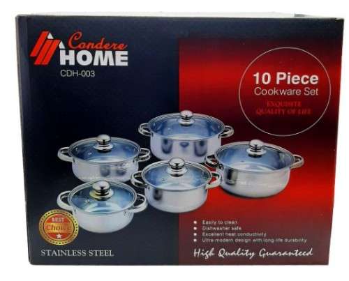 Condere Home 10 Piece Cookware Set - Pot Set