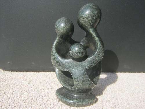 Serpentine Stone Art Family of 3