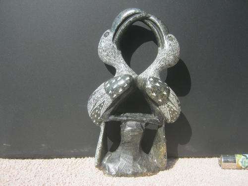 Serpentine Stone Art Kissing birds