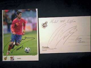 2010 SWC SERGIO RAMOS AUTOGRAPHED POSTCARD