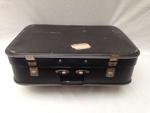 Medium Black Vintage Suitcase