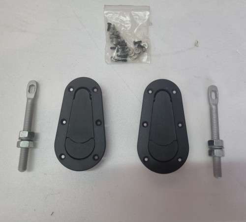 FLUSH MOUNT BLACK BONNET PINS WITH MOUNTING SCREWS