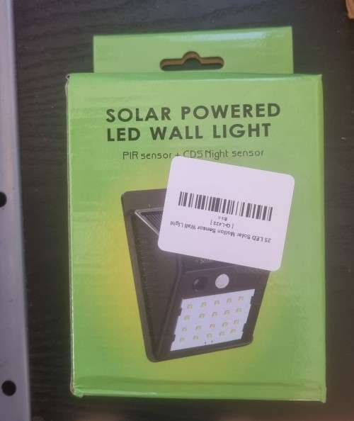 25 LED SOLAR POWERED, MOTION ACTIVATED WALL MOUNTED LIGHTS