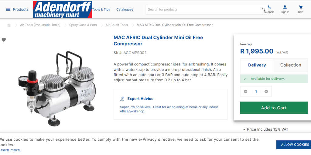 BARGAIN! 230V AIRBRUSH DUEL CYLINDER COMPRESSOR