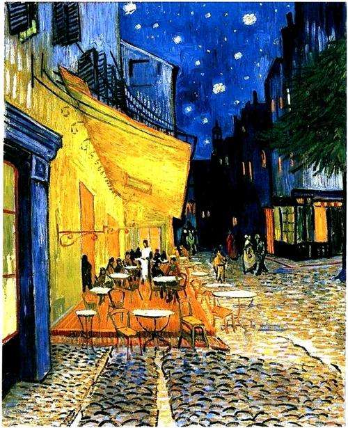CAFE TERRACE - BEAUTIFUL PRINT OF PARISIENNE  EVENING SCENE
