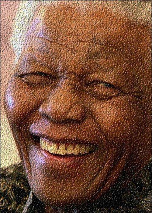 BELOVED  MADIBA , STAY WITH US!  BEAUTIFUL PRINT OF TEXTURED  ARTWORK