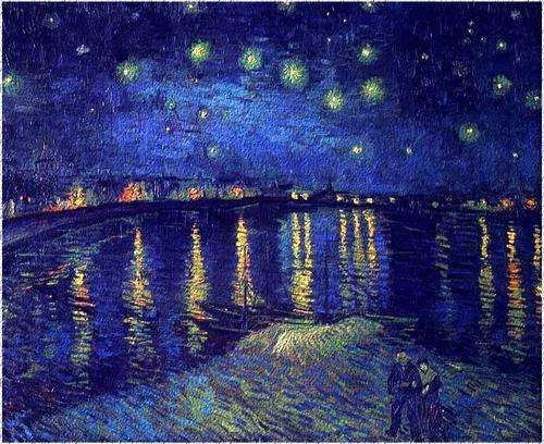 STARRY NIGHT OVER RHONE -  BEAUTIFUL PRINT OF ORIGINAL REPRO PAINTING