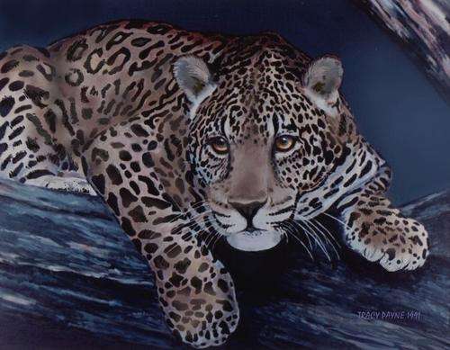 *LEOPARD IN TREE - STUNNING CANVAS PRINT OF ORIGINAL PAINTING*