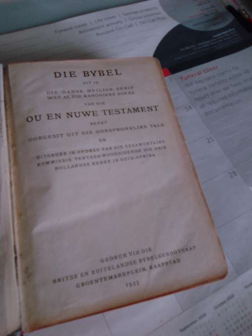 1933 Afrikaanse Bybel, versamelaar item, ou vertaling