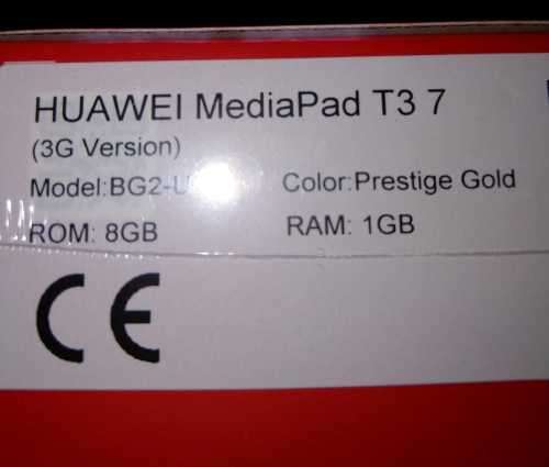 Huawei MediaPad T3 - 7 Inch - Gold - BG2 -U01 - Local stock and sealed
