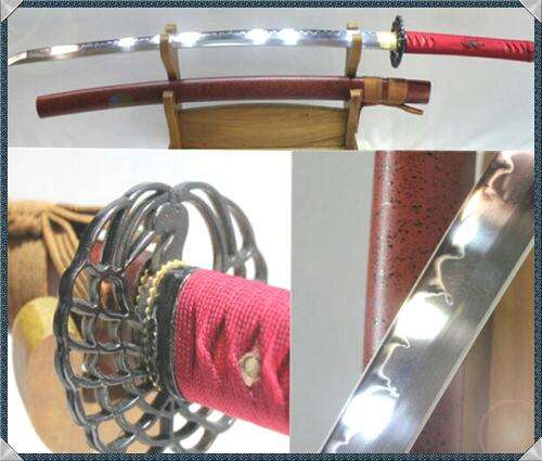 T10 Steel clay tempered Red Crane Katana - Battle Ready