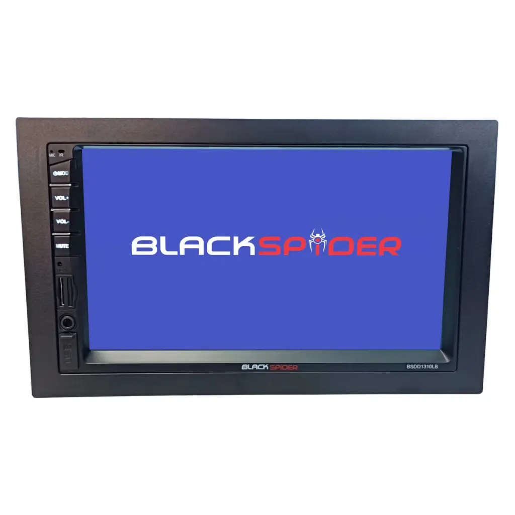 Blackspider Double Din Long Base Bluetooth USB Media Player Free Reverse Cam Included