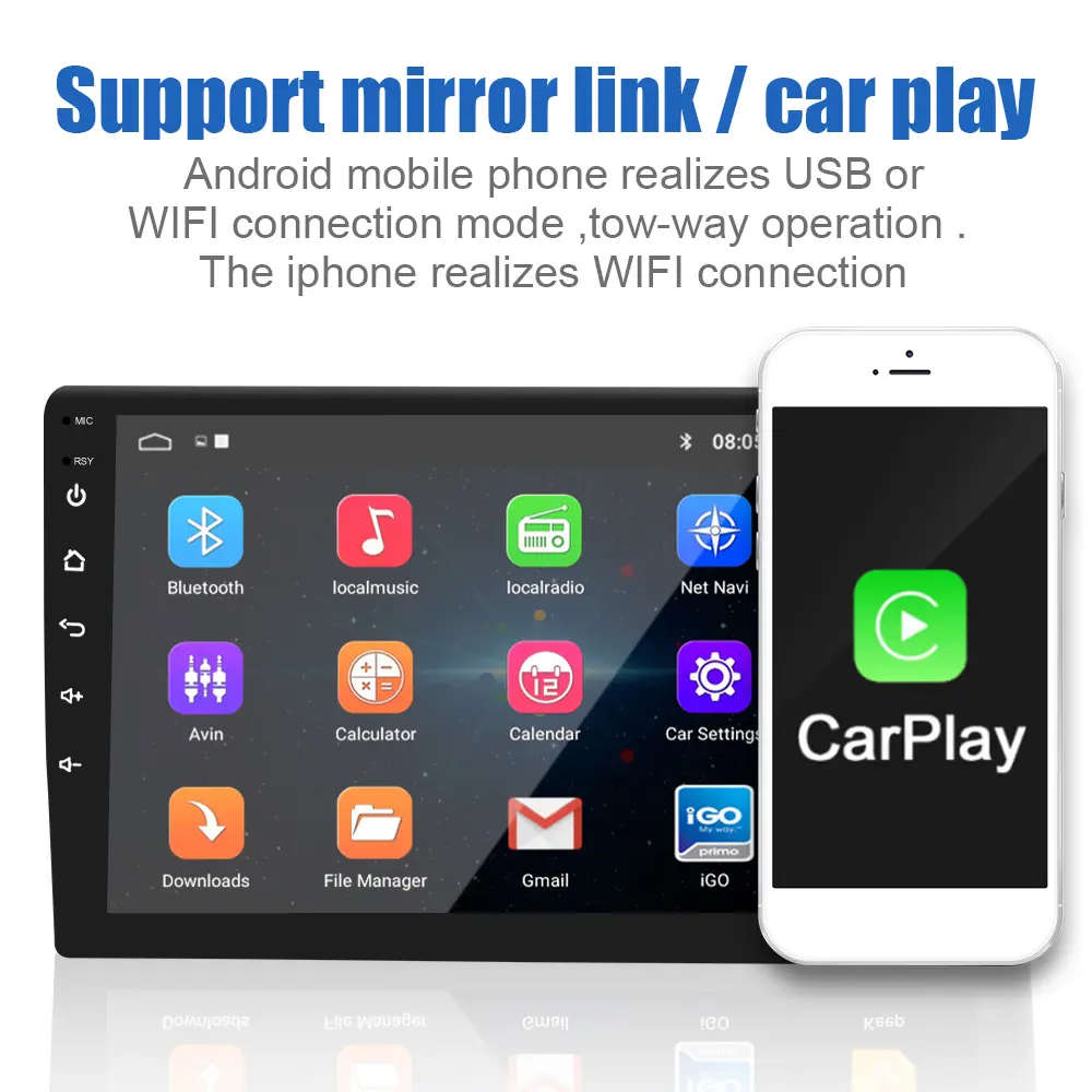 Android Version 11.0 IPS Touch Screen Wireless CarPlay Wired Android Auto Bluetooth USB MP3 / MP4 FM