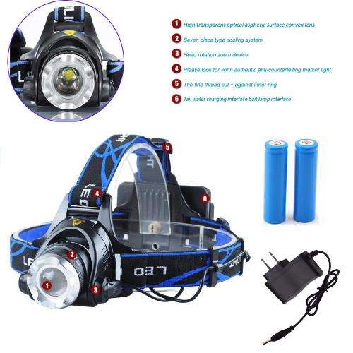 USB Rechargeable Smart Retractable Zoom Fishing Light Induction Waterproof Headlamp