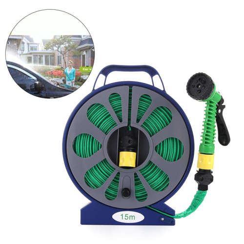 15m disc hose watering nozzle garden supplies irrigation hose reel bracket water gun turntable flat
