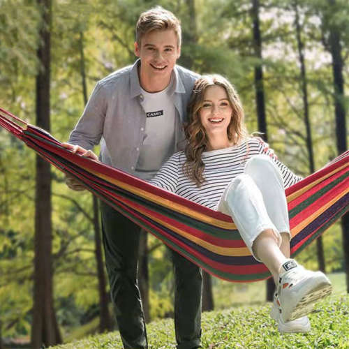 Outdoor Hammock Canvas Swing Thicken Anti-rollover Camping Adult Children`s Hanging Chair