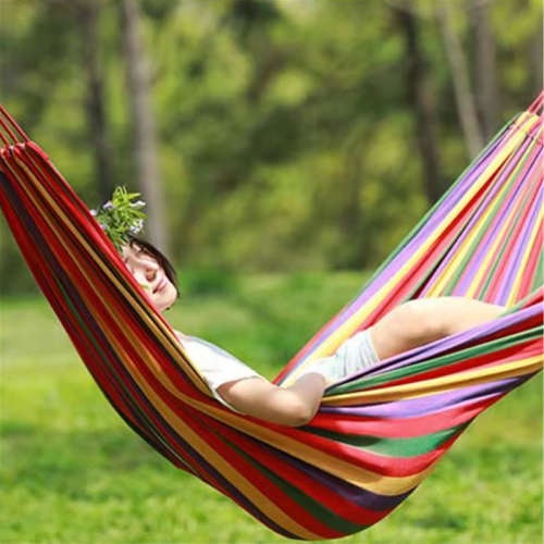 Outdoor Hammock Canvas Swing Thicken Anti-rollover Camping Adult Children`s Hanging Chair