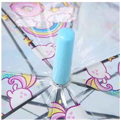 Unicorn umbrella transparent long handle little princess gift cute creative umbrella