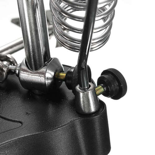 LED Light Soldering Iron Stand Holder Station Clamp Clip Helping Hands Magnifying Glass Magnifier Re