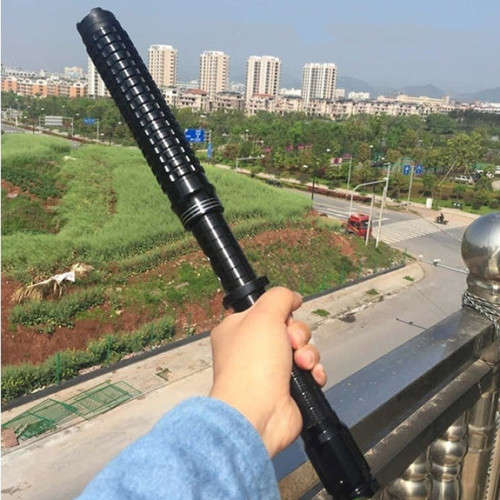 X10 High Voltage Stun Baton Rechargeable Telescopic Portable Stun Gun LED Flash Signal