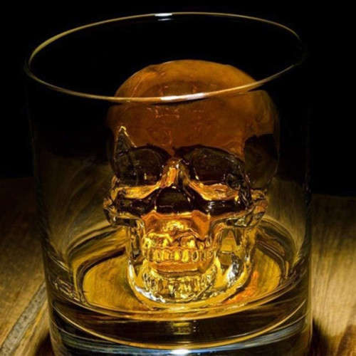Skull Shape 3D Ice Cube Mold Tray for Halloween, Flexible Silicone Ice  for Whiskey