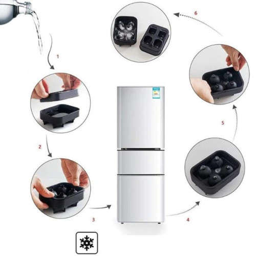 Skull Shape 3D Ice Cube Mold Tray for Halloween, Flexible Silicone Ice  for Whiskey