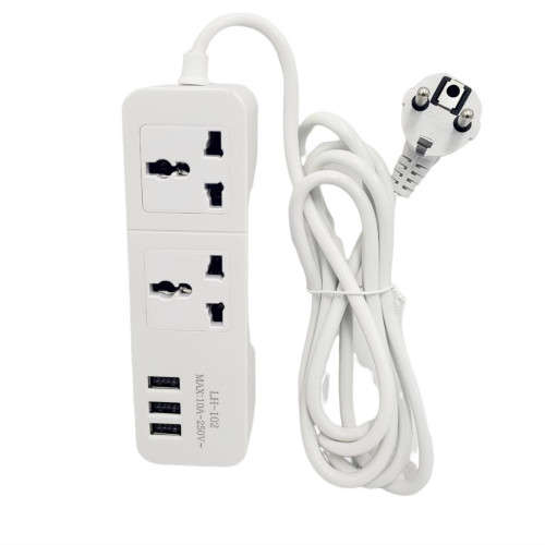 Power Strip Outlet Universal Smart Plug with 3 USB Ports