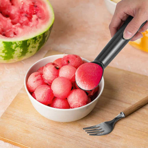 Ice Cream Scoop Non-Stick Antifreeze Scoop Melon Baller (Black)