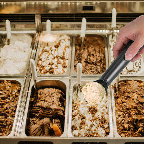 Ice Cream Scoop Non-Stick Antifreeze Scoop Melon Baller (Black)