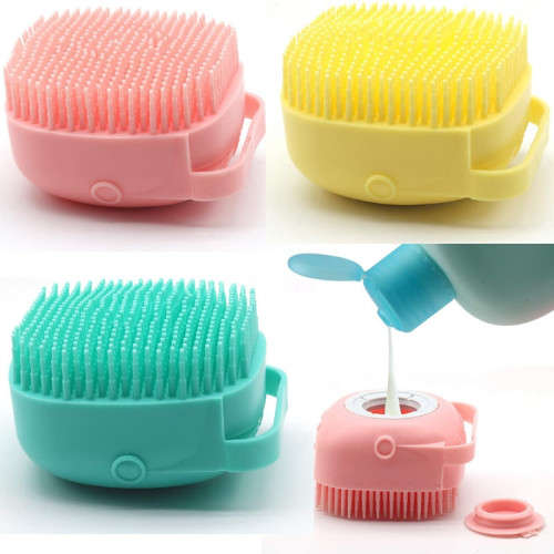 Silicone Body Brush Shower Scrubber with Shower Gel Dispenser Function Massage Exfoliating Cleaning