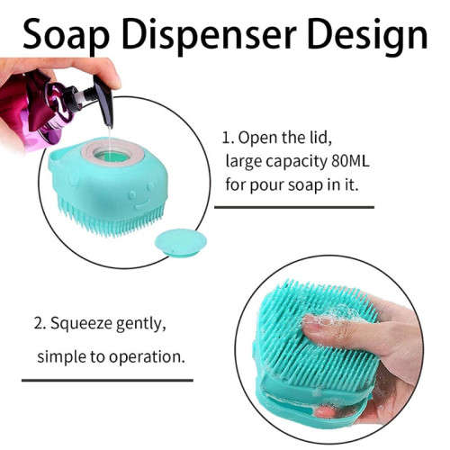 Silicone Body Brush Shower Scrubber with Shower Gel Dispenser Function Massage Exfoliating Cleaning