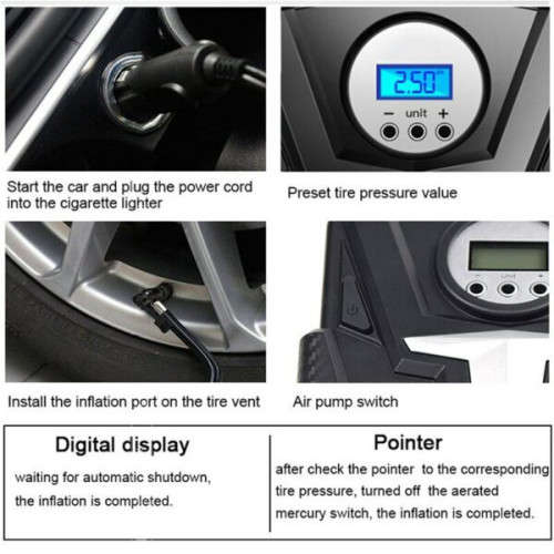 12V Portable Car Air Pump Compressor For Motorcycles Bicycles And Car Accessories